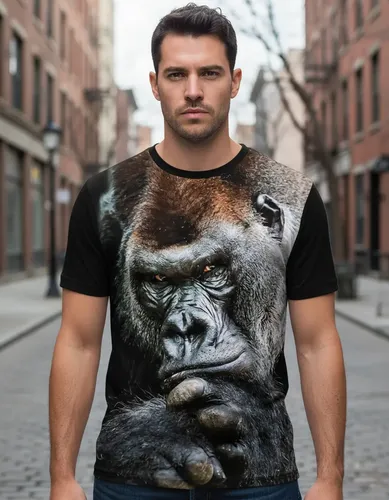 gorilla様オーダー Camisa Camiseta Gorila Floresta Macaco Animal Zoológico 06
