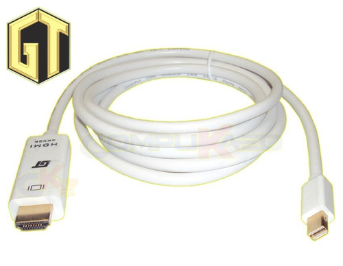 Cable Mini Displayport Dp A Hdmi Gt Blanco De 1.80 Metros 4k