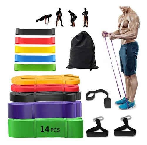 Set Power Band Bandas Elasticas Resistencia Fitness Gym