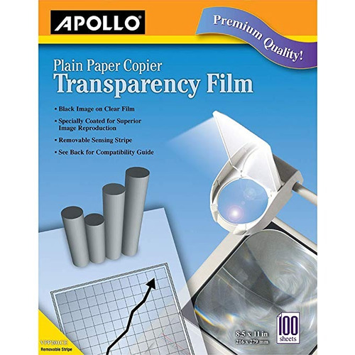 Apolo Película De Transparencias Para La Copiadora De Papel 