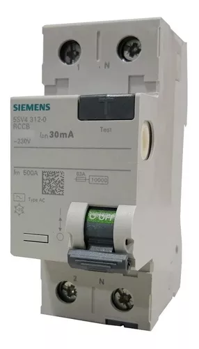 Interruptor diferencial SIEMENS 40A, sensibilidad 30 mA.