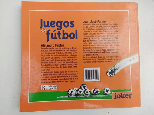 Juegos De Fútbol Alejandro Fabri Juan José Panno Joker Libro (Usado)