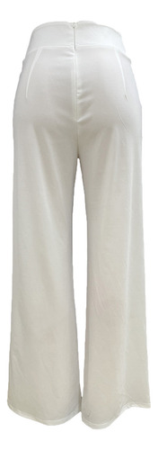 Calças Femininas Com Bolso De Cor Sólida, Terno Casual De Ci