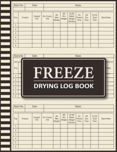 Libro: Freeze Drying Log Book: Food Batch Schedules With 150