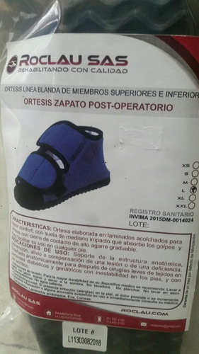 Zapato Post Operatorio Talla L Y M