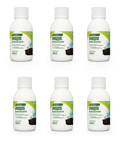 Enraizador Kit 6 Fertilizante Concentrado Raiz 60ml Forth