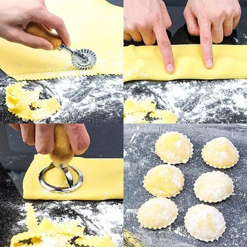 Molde Rodillo Cortador Masa Empanada Ravioles Redondos Tarta