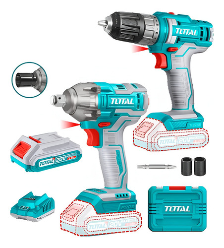 Combo Taladro Inal 20v + Llave De Impacto 20v Super Total