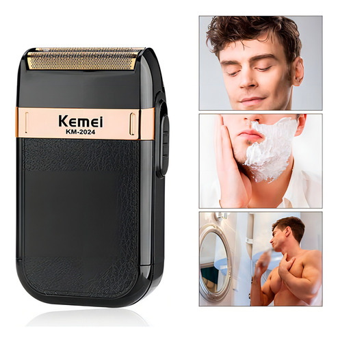 Barbeador Shaver Kemei Elétrico Com Cabeças Removiveis