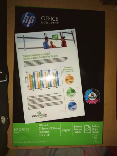 Resma De Papel Oficio Hp 8.5 X 13 Ofice 2 216mm X 330mm