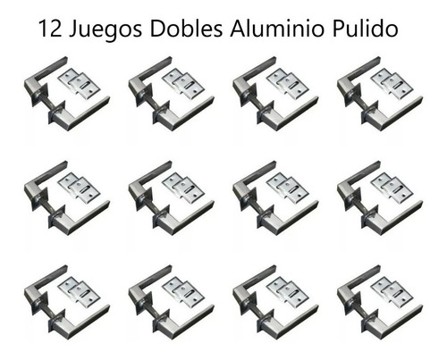 Imagen 2 de 5 de Manija Aluminio Biselada Epoxy Negro O Blanco X 12 Unidades