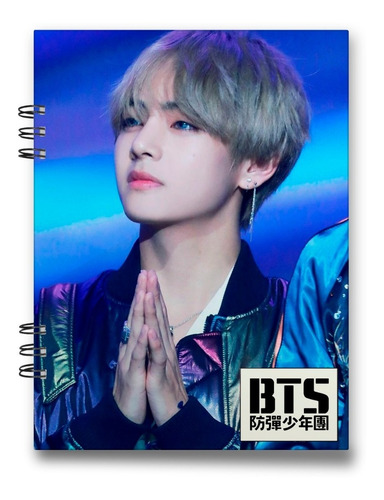 Imagen 3 de 4 de Bts Cuaderno V Kim Tae-hyung 15x20 Cms Mediacarta 100 Hojas