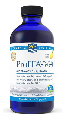 Nordic Naturals Proefa 3-6-9, Sabor A Limon, 8 Onzas, 1270 M