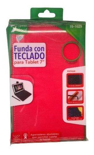 Imagen 1 de 3 de Funda Tablet 7 Tipo Libro Con Teclado Y Lápiz Digital