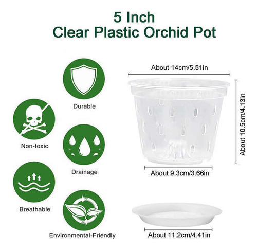 // 5pcs Plastic Pot, Transparent Flowerpot, Succulent Plant,