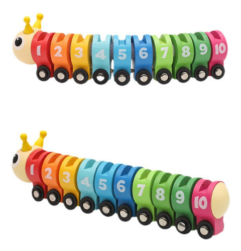 Juego De Vagones De Tren De Madera, Juguetes De Tren