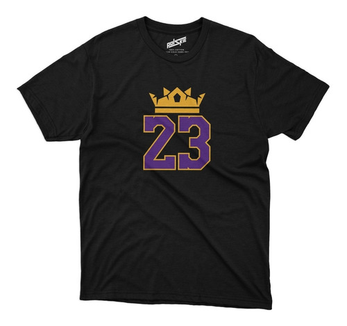 Remera Basket Nba Los Angeles Lakers Negra Logo Lebron 23