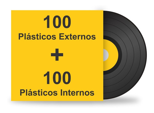 200 Plásticos Interno Externo. Proteção Para Lp Disco Vinil