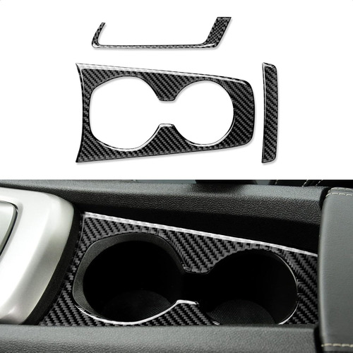 Car Water Cup Holder Sticker Carbon Fiber Decal Interior Tri