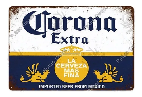 comprar Placa Poster Cuadro Metalico Cerveza Corona Retro Vintage