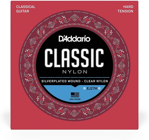 3 Encordoamentos D'addario Ej27h Nylon Tensão Alta P/ Violão