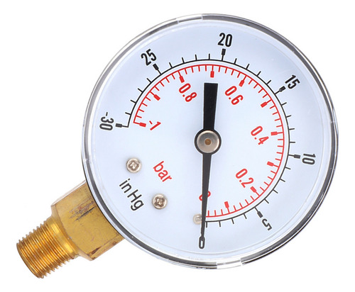 Manómetro De Vacío De Aire, -10 Bar, 30 Pulgadas Hg, 50 Mm,