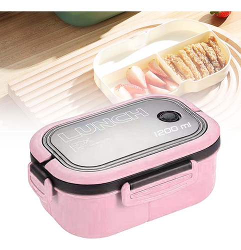 1200ml Bento Box Lunch Container 2 Capas 3 Compartimentos