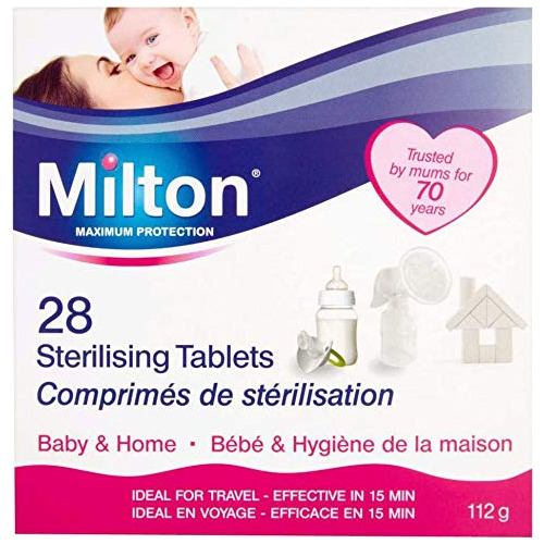 2 X 28 Tabletas Milton Esterilizadoras Biberones, Cucharas,