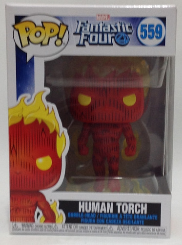 Funko Pop 559 Human Torch Fantastic Four Cabeza Oscilante