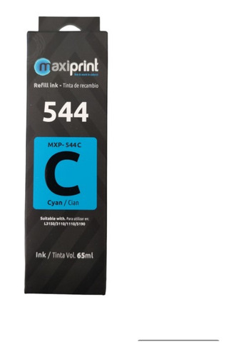 Maxiprint Mxp-544c Botella De Tinta Cian Para Epson 544 65ml