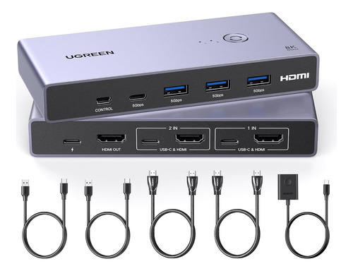 Conmutador Kvm Hdmi 8k@60hz 4 Puertos Usb 3.0 (3 Usb-a ...