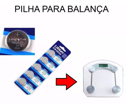 Cartela 5 Pilha Cr2032 Para Balança Digital