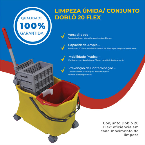 Balde Carrinho De Limpeza Com Espremedor 20 Flex