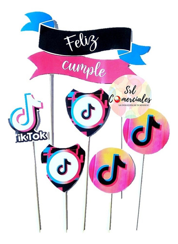 Topper Prop Cupcake Adorno Personalizados (8 Und.)