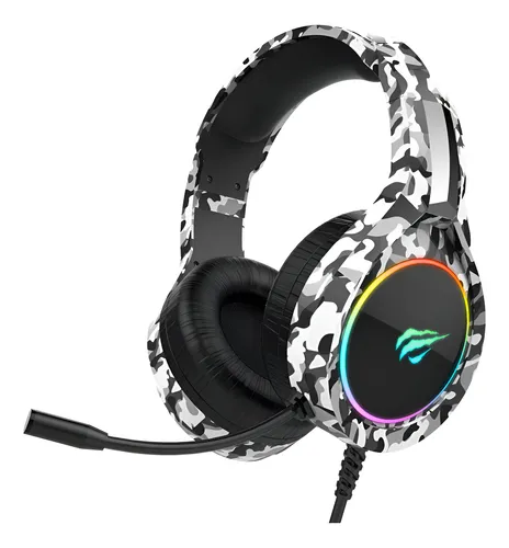 Headset Gamer Havit Gamenote H2232d Rgb Camuflado Cinza