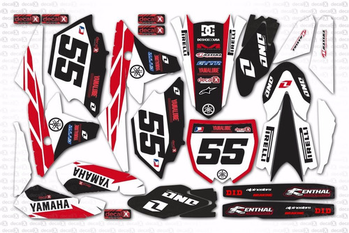 Kit Adesivos Trilha Compatível Yamaha Yz 250 450 2014 0,20mm