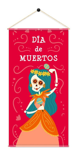 Decoraciones Del Día De Muertos 6 Banners 60x30cm