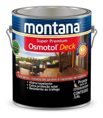 Osmotol Deck Verniz Impermeavel Natural Montana 3,6 Lts