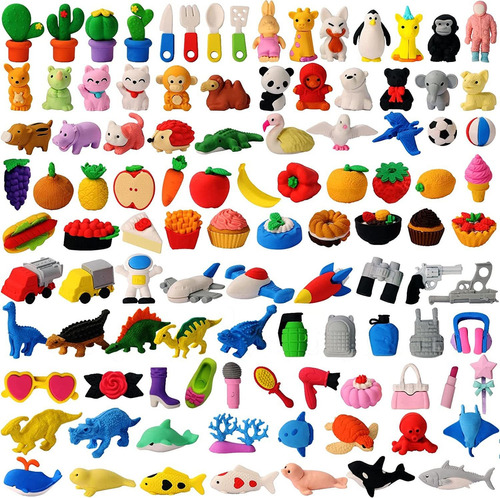 138pcs Animal Mini Erasers Bulk Take Apart Erasers 3d A...