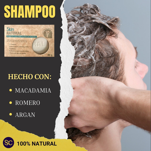 Shampoo Sólido Natural + Protector Anti Rozadura Skin Stick Neutra