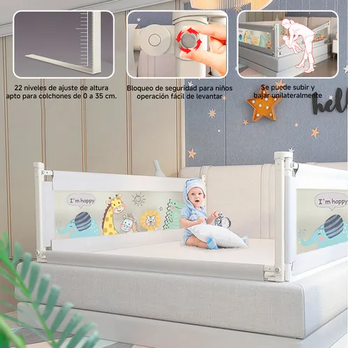 Baranda De Cama Seguridad Bebe Plegable Ajustable