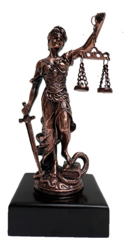 Dama De La Justicia 21cm Metalizada En Resina Themis Abogado