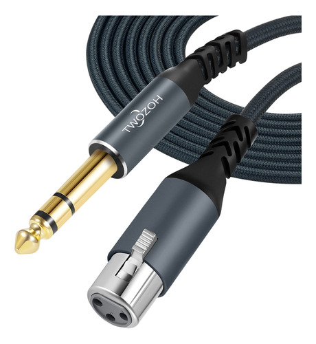 Twozoh Cable Xlr Hembra A 1/4 Trs De 10 Pies, Trenzado Conec