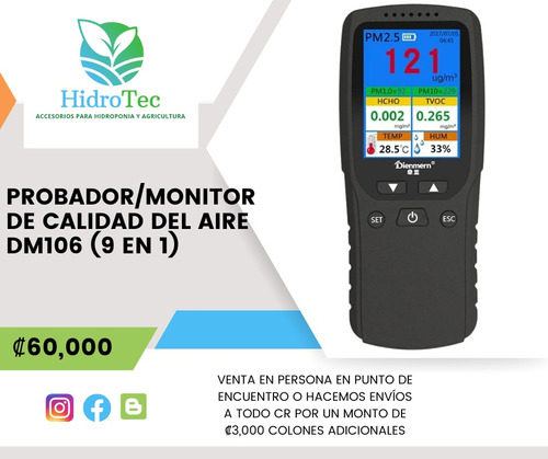 Probador/monitor De Calidad Del Aire Dm106 (9 En 1)