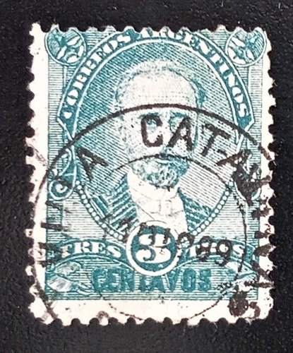 Argentina, Sello Gj 83 J Celman 3c 1888 V. Catalinas L16770