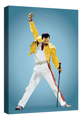 Cuadro Decorativo Canvas Moderno Freddie Mercury Fotografia Color Freddie Mercury Ilustracion 8 Armazón Natural