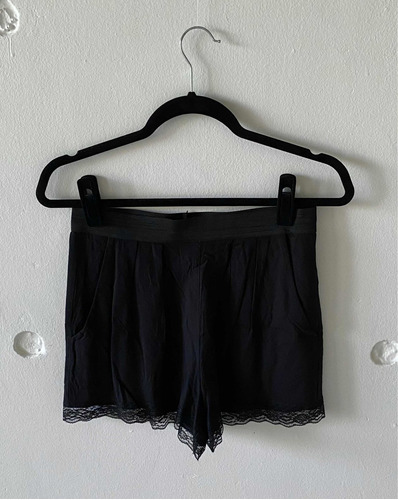 Short Encaje Negro De Urban Outfitters Mujer-