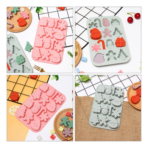Molde Navideño De Silicona Flexible Para Chocolate, 2 Unidad