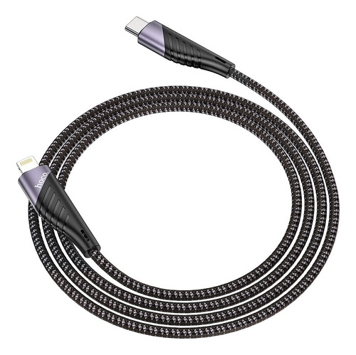 Cable Tipo C Para iPhone 1.2m Hoco 20w Negro De Alta Calidad