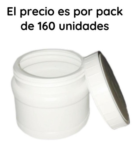Imagen 6 de 10 de Potes Plasticos 100 Cc Pead Blanco X 160 Unid.